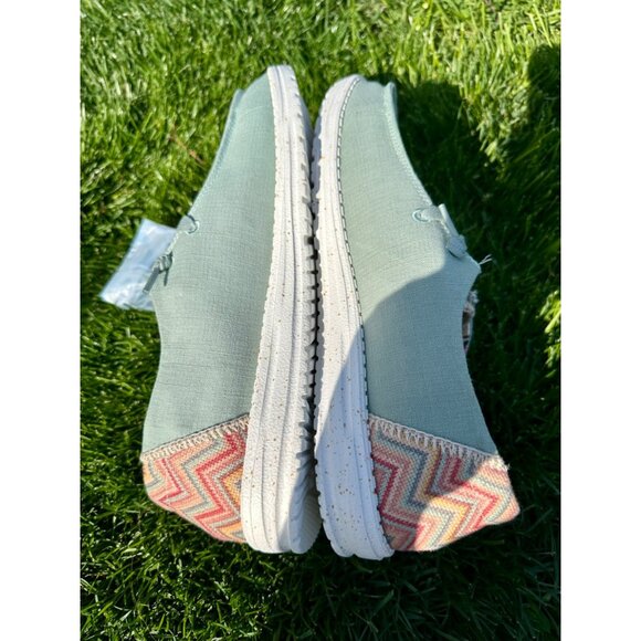 HEY DUDE Size 11 Wendy Cotton Canvas Elastic UltraLIGHT EVA Outsole Deck Boat Sh - Picture 4 of 15